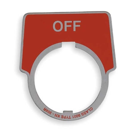 LegendPlate, Off, Silver/Red, Half-Round MPN:9001KN304