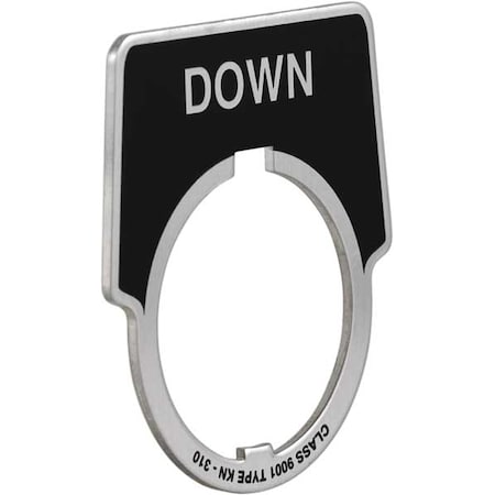 LegendPlate, Down, Silver/Black, Half-Round MPN:9001KN310