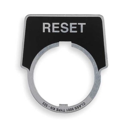 LegendPlate, Reset, Silver/Blk, Half-Round MPN:9001KN323