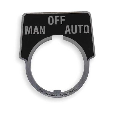 Legend Plate, Man./Off/Auto, White/Black MPN:9001KN362