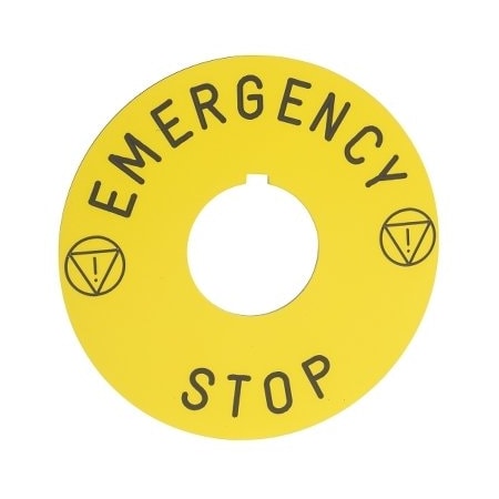 LegendPlate, EmergencyStop, Blk/Ylw, Round MPN:9001KN9330