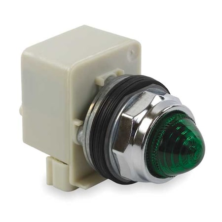 Pilot Light, 30mm, Chrome, Green, 120VAC MPN:9001KP1G9