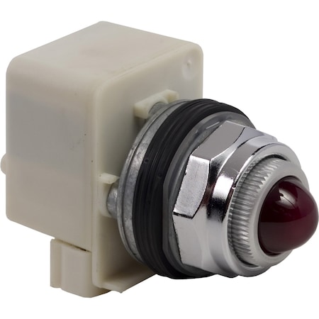Pilot light, Harmony 9001K, metal, glass, domed, red, 30mm, 110-120V MPN:9001KP1R6