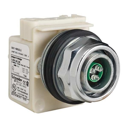Pilot Light, LED, Green, 120VAC/DC, No Lens MPN:9001KP38LG