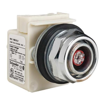 Pilot Light, LED, Red, 120VAC/DC, No Lens MPN:9001KP38LR