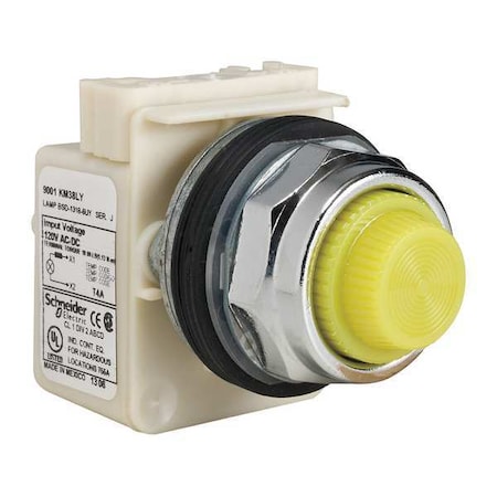 Pilot Light, LED, Yellow, 120V, Fresnel Lens MPN:9001KP38LYY31