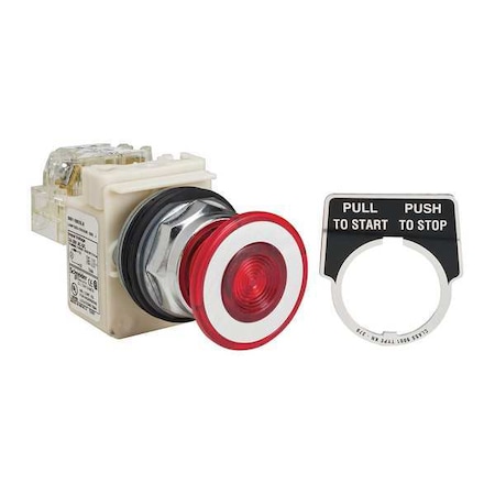 Mushroom Head Push Button, 30 mm, SPDT, Red MPN:9001KR9P35LRRH13