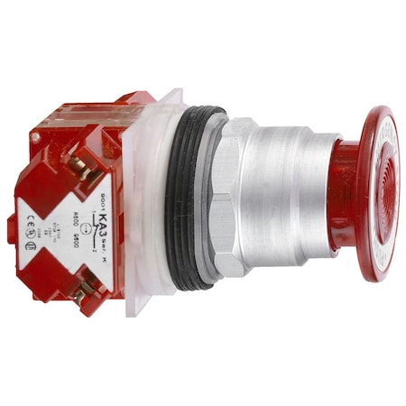 Push-button, Harmony 9001K, metal, mushroom 57mm, red, 30mm, 2 positions, push-pull, 1 NC MPN:9001KR9R21H6