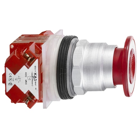Push button, Harmony 9001K, metal, mushroom 41mm, red, 30mm, 2 positions, push pull, 1NC MPN:9001KR9RH6