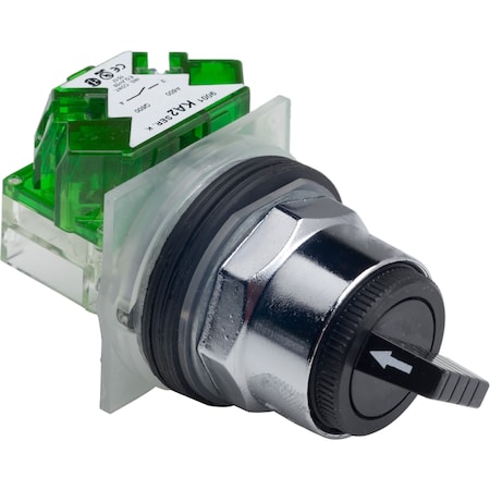Selector switch, Harmony 9001K, metal, standard handle, black, 30mm, 2 positions, stay put, 1NO MPN:9001KS11BH5