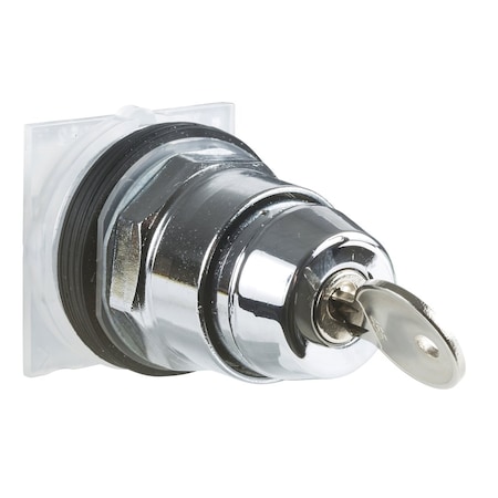 Key selector switch head, Harmony 9001K, metal, key switch, 30mm, key 455, 2 positions, stay put MPN:9001KS11K3R