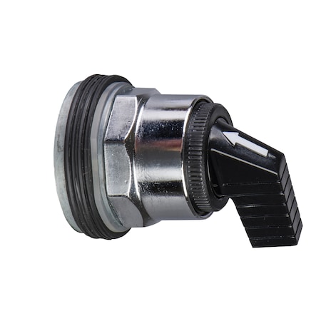 Selector switch head, Harmony 9001K, metal, long handle, black, 30mm, 3 positions, stay put MPN:9001KS46FB
