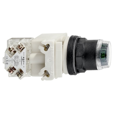 Illuminated push button head, Harmony 9001SK, plastic, plastic guard flush, green, 30mm, spring return, LED green, 24.28V MPN:9001SK1L35LGG