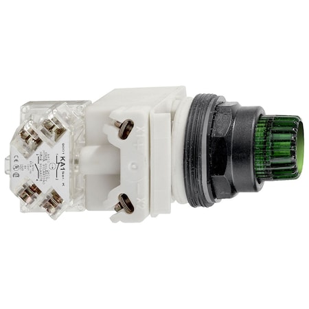 Illuminated push-button head, Harmony 9001SK, plastic, projecting, green, 30mm, spring return, LED green, 24-28V MPN:9001SK2L35LGG
