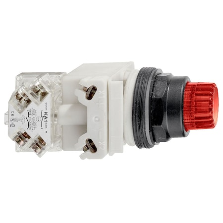 Illuminated push-button head, Harmony 9001SK, plastic, projecting, red, 30mm, spring return, LED red, 24-28V MPN:9001SK2L35LRR