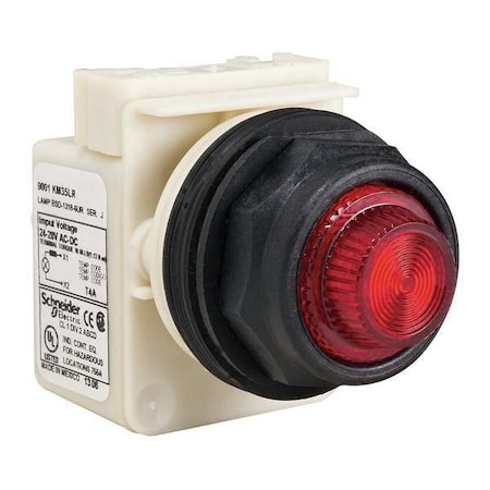 Pilot Light, LED, Red, 24-28V, Fresnel Lens MPN:9001SKP35LRR31