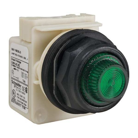 Pilot Light, LED, Green, 120V, Fresnel Lens MPN:9001SKP38LGG31