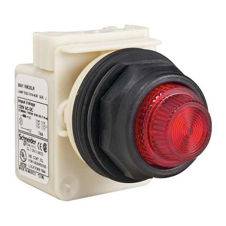 Pilot Light, LED, Red, 120V, Fresnel Lens MPN:9001SKP38LRR31