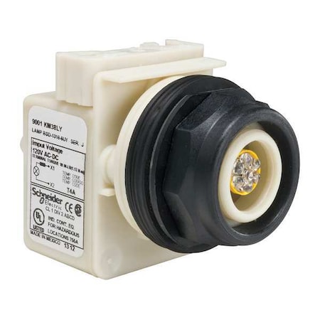 Pilot Light, LED, Yellow, 120VAC/DC, No Lens MPN:9001SKP38LY