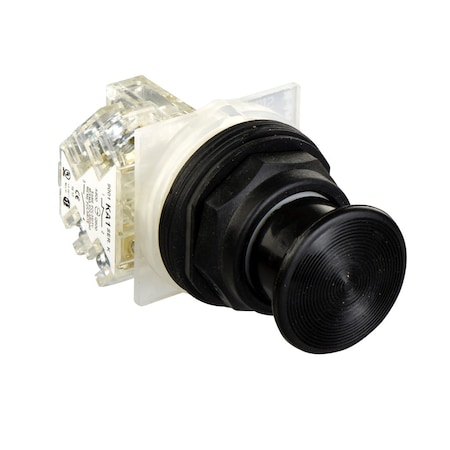 Push-button, Harmony 9001SK, plastic, mushroom 35mm, black, 30mm, spring return, 1 C/O MPN:9001SKR24BH13