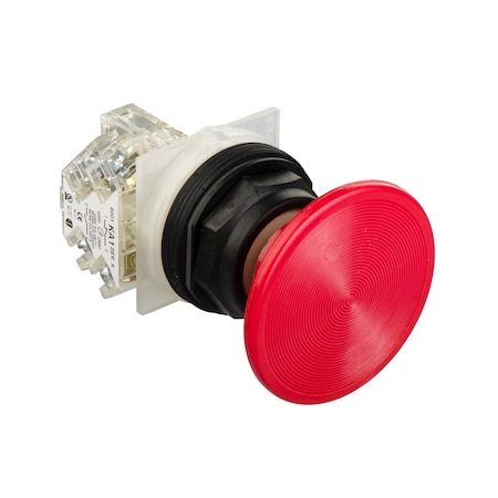Push-button, Harmony 9001SK, plastic, snap-in plastic mushroom 57mm, red, 30mm, spring return, 1 NC MPN:9001SKR5RH6