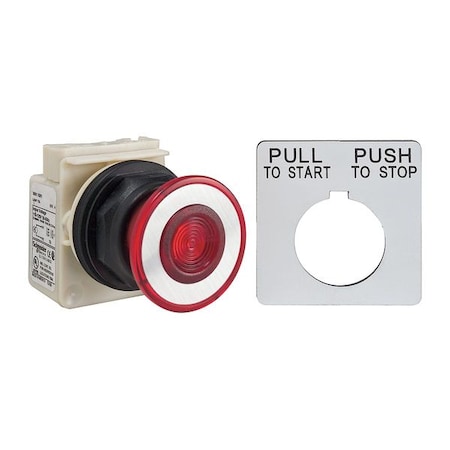 Push Button Operator, Mushroom Head, Maintained Action, Push/Pull Release, Illuminated MPN:9001SKR9P1