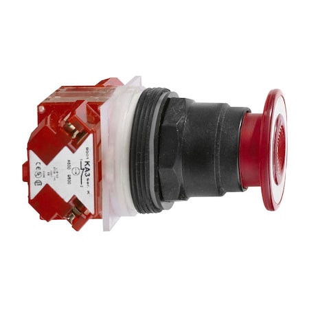 Push-button, Harmony 9001SK, plastic, mushroom 35mm, red, 30mm, 2 positions, push-pull, 1 NC MPN:9001SKR9R20H6