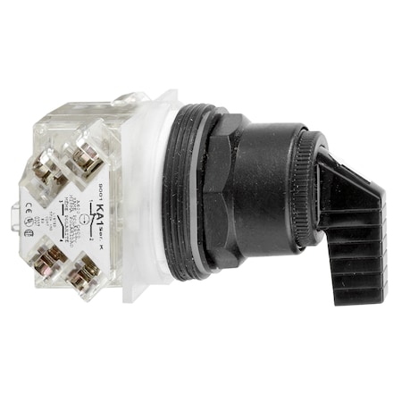 Selector switch head, Harmony 9001SK, plastic, long handle, black, 30mm, 2 positions, stay put MPN:9001SKS11FB