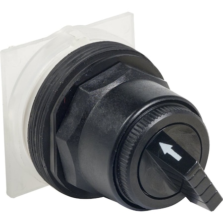 Selector switch head, Harmony 9001SK, plastic, standard handle, black, 30mm, 2 positions, spring return right to left MPN:9001SKS34B