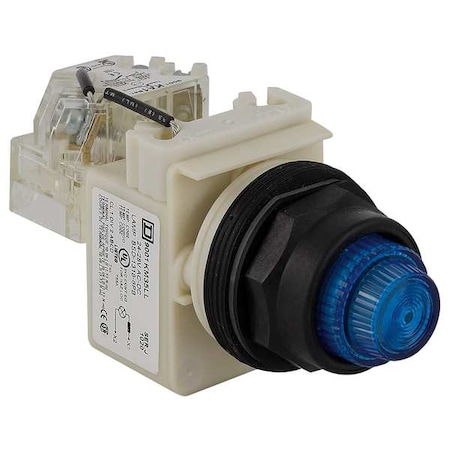 Push to Test Pilot Light, Blue, LED MPN:9001SKT35LLL31