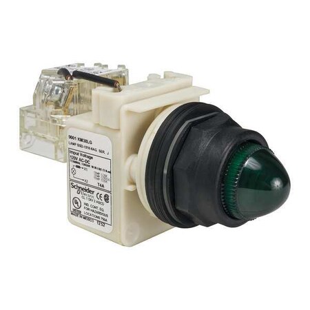 Push to Test Pilot Light, Green, LED MPN:9001SKT38LGG9
