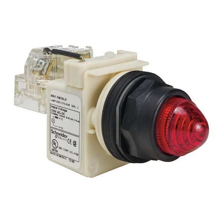 Push to Test Pilot Light, Red, LED MPN:9001SKT38LRR9