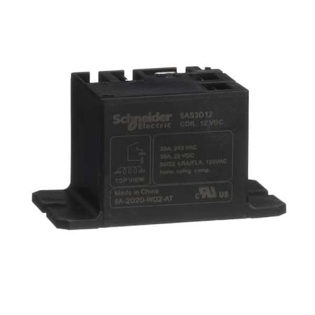 Panel Flange, Enclosed Power Relay, 30 A, 4 Pins, Faston Connector MPN:9AS3D12
