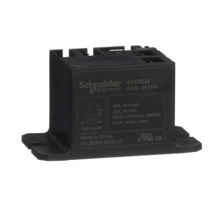 Panel Flange, Enclosed Power Relay, 30 A, 4 Pins, Faston Connector MPN:9AS3D24