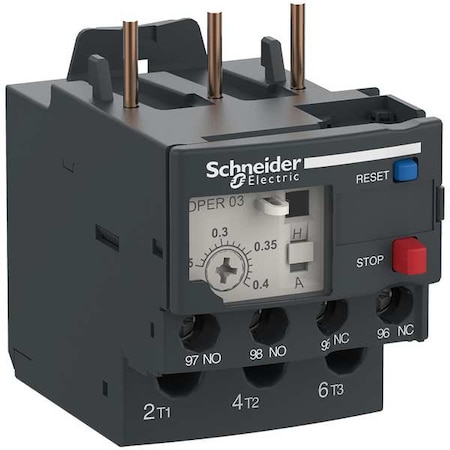 IEC Overload Relay, 1NC/1NO, 0.25 A Min current, 0.40 A Max current, 690V AC MPN:DPER03