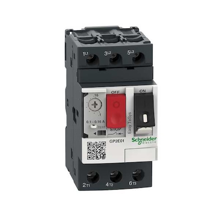 Manual Motor Starter, Not Applicable, 3 P, 3 Phase, Push Button, 0.16 A MPN:GP2E01