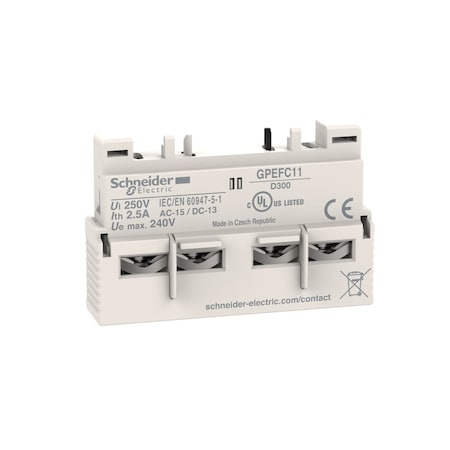 Auxiliary Contact Block, 1NO/1NC, 2.5 A MPN:GPEFC11
