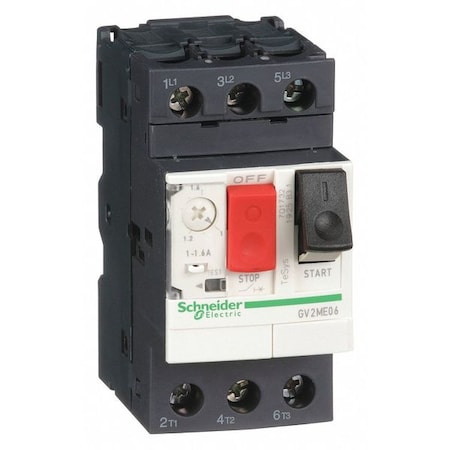 Manual Motor Starter, Not Applicable, 3 P, 3 Phase, Push Button, 1.6 A MPN:GV2ME06