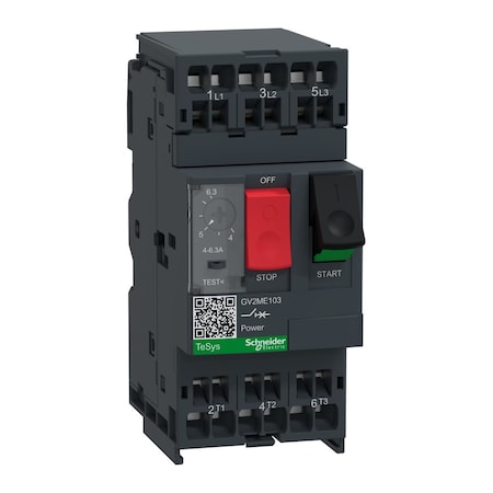 Manual Motor Starter, 3 P, Push Button, 6.3 A MPN:GV2ME103