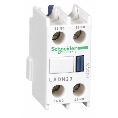 Auxiliary Contact Block, 2NO/0NC, 10 A MPN:LADN20