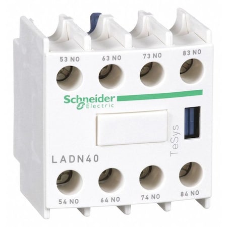 Auxiliary Contact Block, 4NO/0NC, 10 A MPN:LADN40