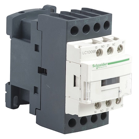 IEC Magnetic Contactor, 1NC/1NO, 120V AC, 4 P, Non-Reversing, Screw MPN:LC1D098G7