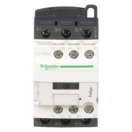 IEC Magnetic Contactor, 1NC/1NO, 24V AC, 3 P, Non-Reversing, Screw Clamp MPN:LC1D09B7