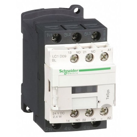 IEC Magnetic Contactor, 1NC/1NO, 24V DC, 3 P, Non-Reversing, Screw Clamp MPN:LC1D09BL