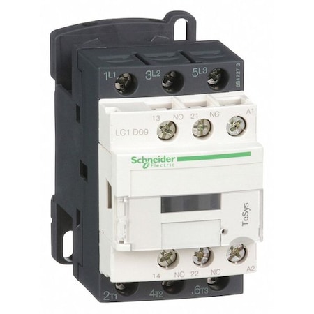 IEC Magnetic Contactor, 1NC/1NO, 110V AC, 3 P, Non-Reversing, Screw Clamp MPN:LC1D09F7