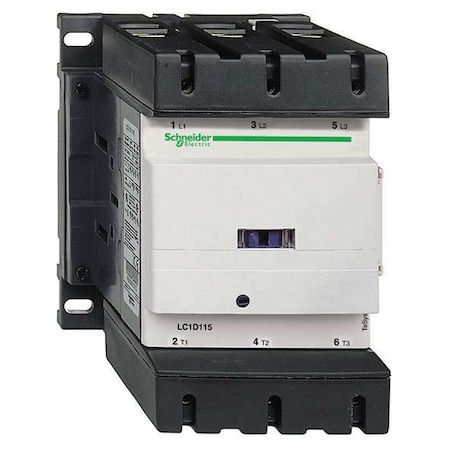 IEC Magnetic Contactor, 1NC/1NO, 208V AC, 3 P, Non-Reversing, Screw Clamp MPN:LC1D115LE7