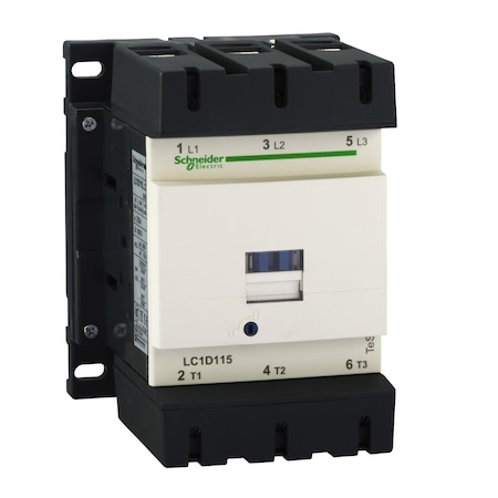 IEC Magnetic Contactor, 1NC/1NO, 480V AC, 3 P, nonreversing, Screw Clamp MPN:LC1D115T7