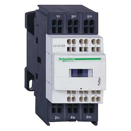 IEC Magnetic Contactor, 1NC/1NO, 24V DC, 3 P, Non-Reversing, Spring Type MPN:LC1D123BD