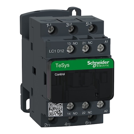 IEC Magnetic Contactor, 1NC/1NO, 120V AC, 3 P, Non-Reversing, Screw Clamp MPN:LC1D12G7