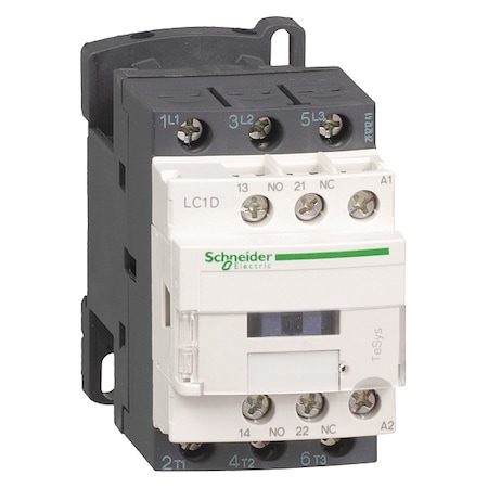IEC Magnetic Contactor, 1NC/1NO, 220V AC, 3 P, Non-Reversing, Screw Clamp MPN:LC1D12M7